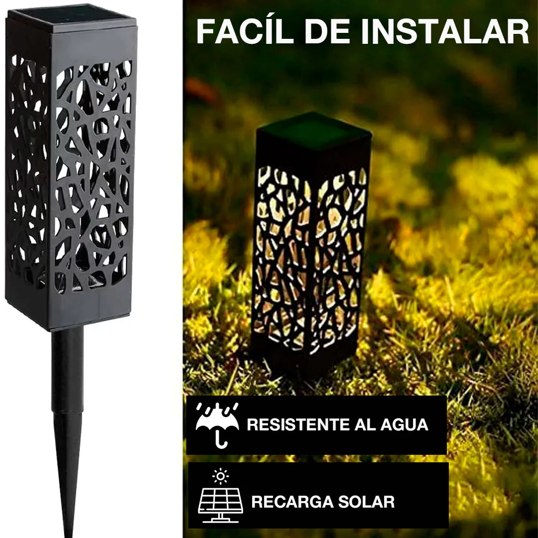 LUCES SOLARES CUADRADAS DE JARDIN PACK POR 6 UDS