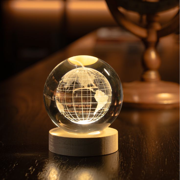 LAMPARA ESFERA CRISTAL TIERRA