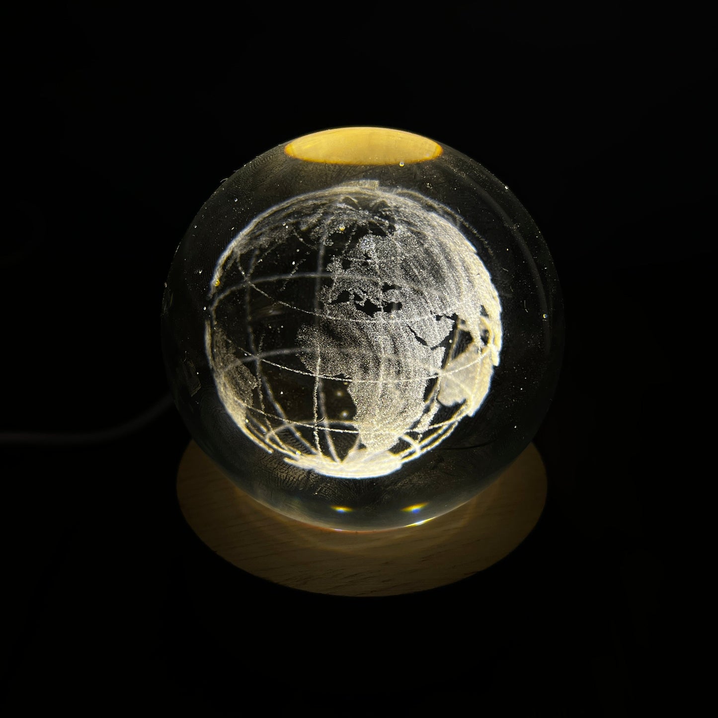LAMPARA ESFERA CRISTAL TIERRA