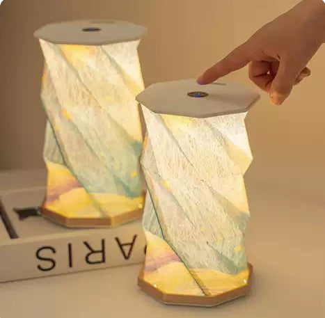 LAMPARA NOCTURNA ORIGAMI  PLEGABLE